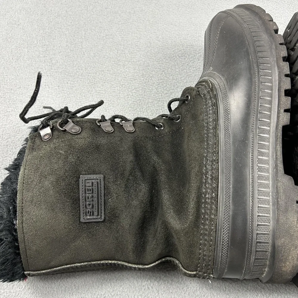 Vintage Sorel Boots Mens Size 8 Black Insulated‎ Winter Waterproof Made USA 90s